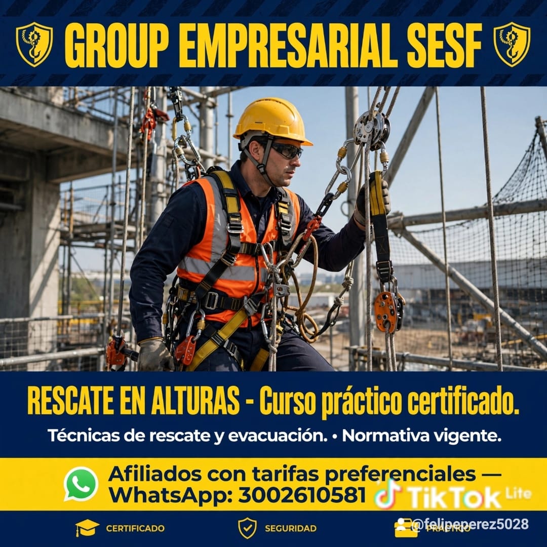 Rescate en alturas curso práctico certificado SESF