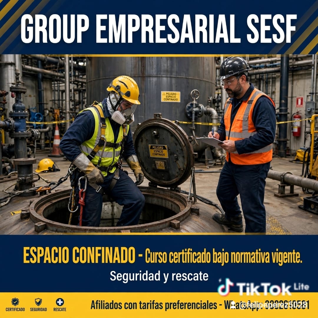 Espacio confinado curso certificado SESF, seguridad y rescate