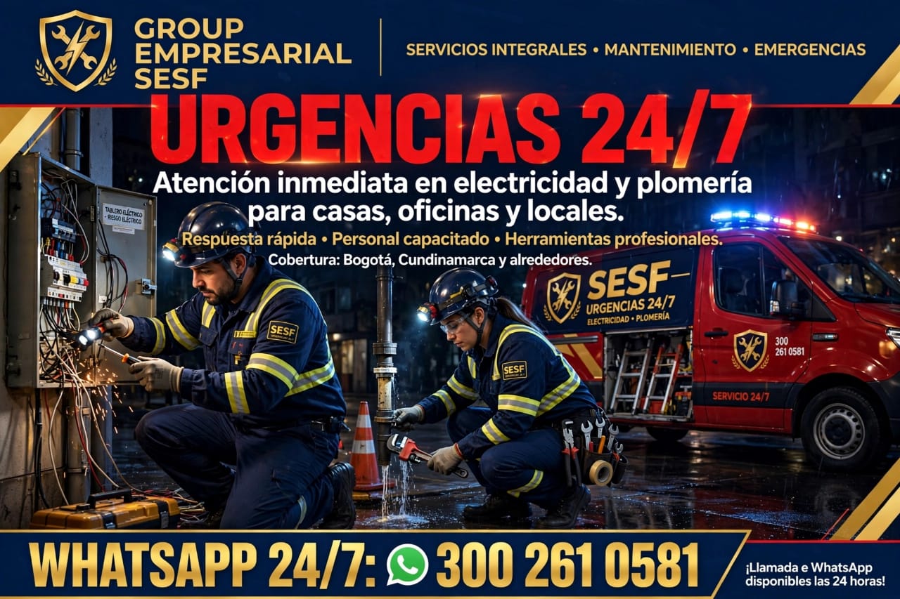 Equipo de urgencias 24/7 SESF, electricidad y plomería