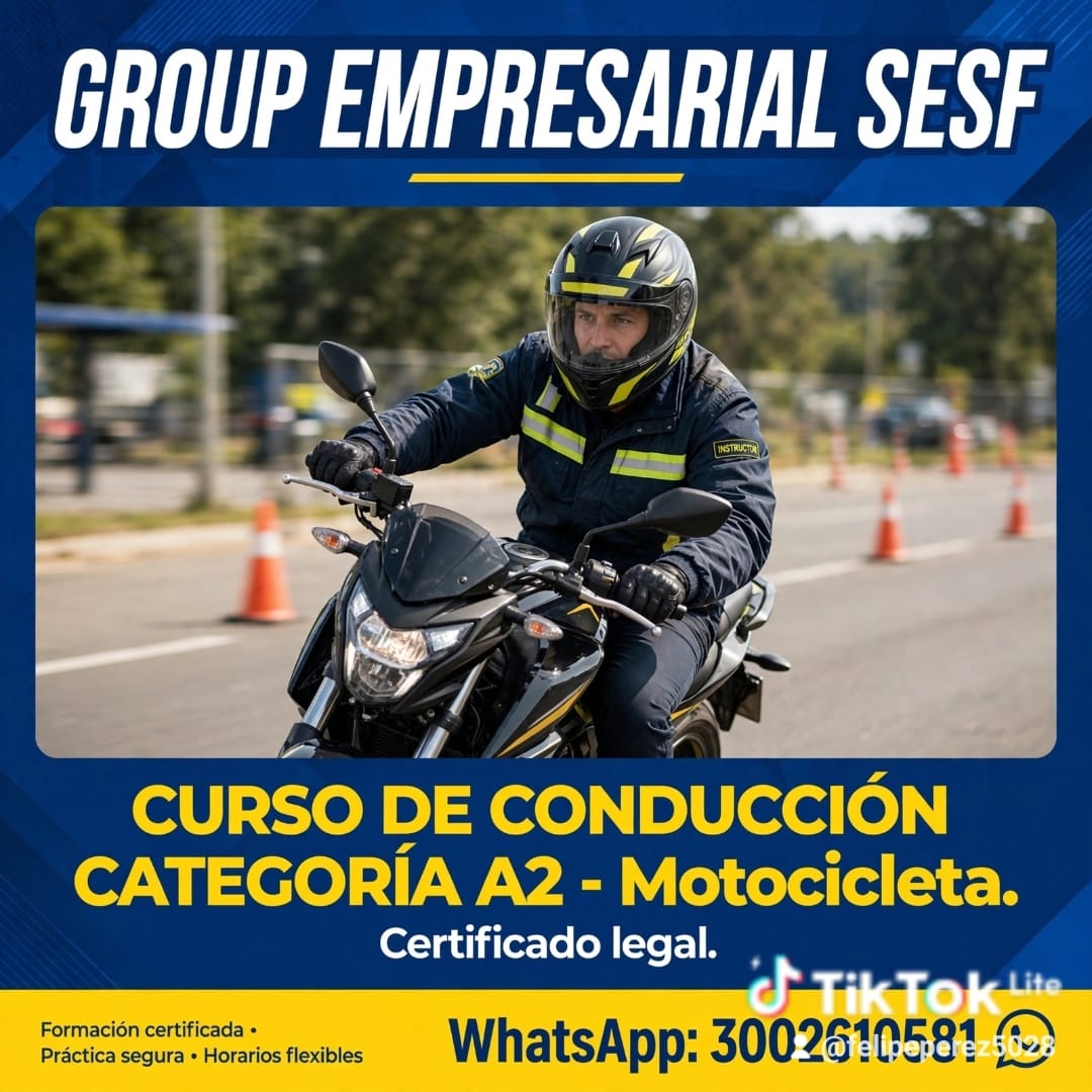 Curso de conducción categoría A2 motocicleta SESF