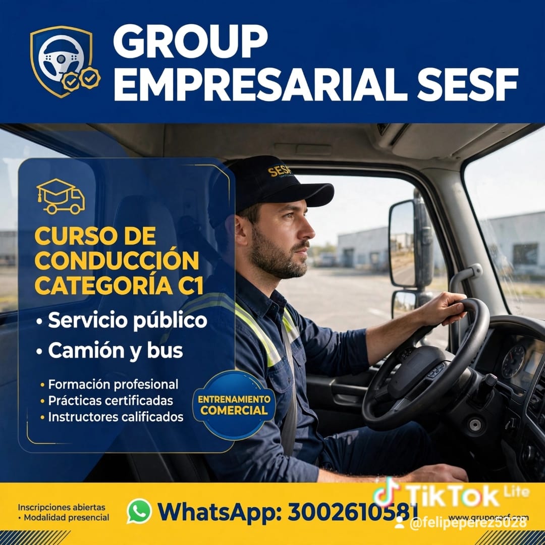 Curso de conducción categoría C1 camión y bus SESF