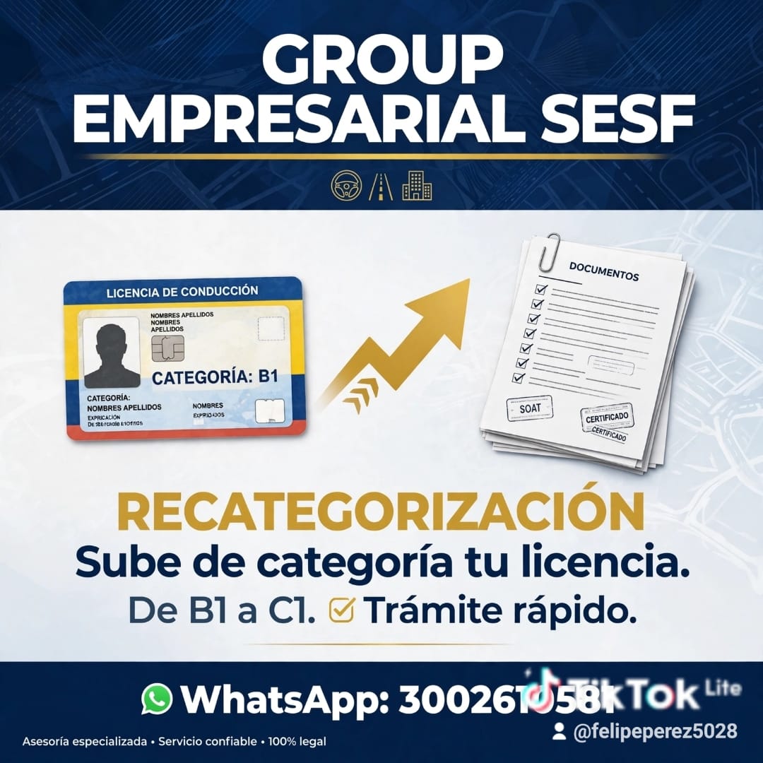 Recategorización de licencia de conducción SESF