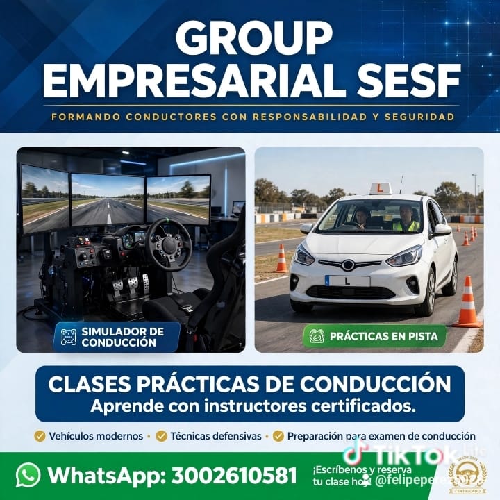 Clases prácticas de conducción SESF, simulador y pista