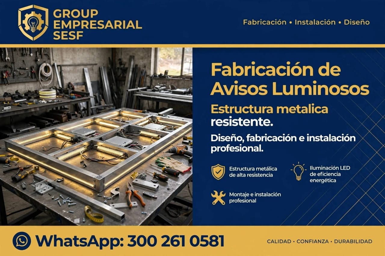 Fabricación de avisos luminosos SESF, calidad, confianza y durabilidad