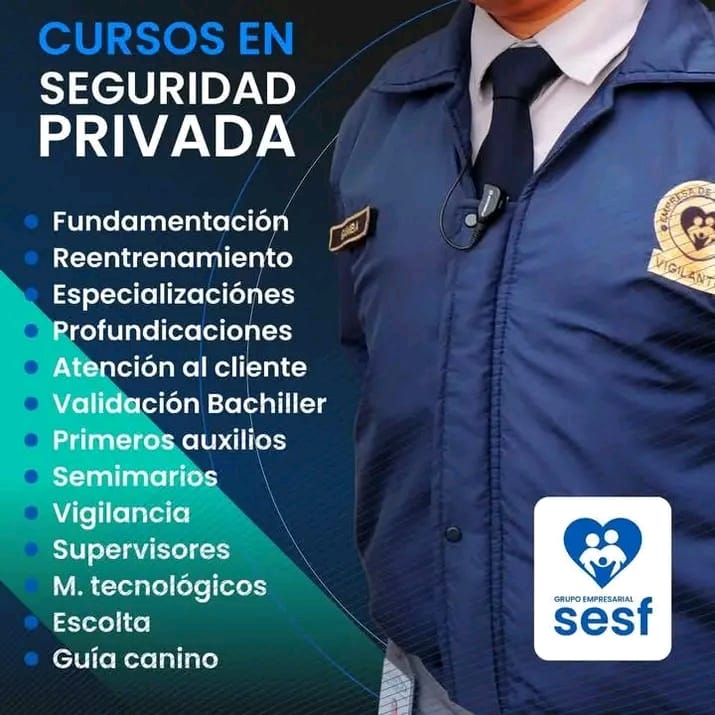 Cursos de seguridad privada SESF, listado completo